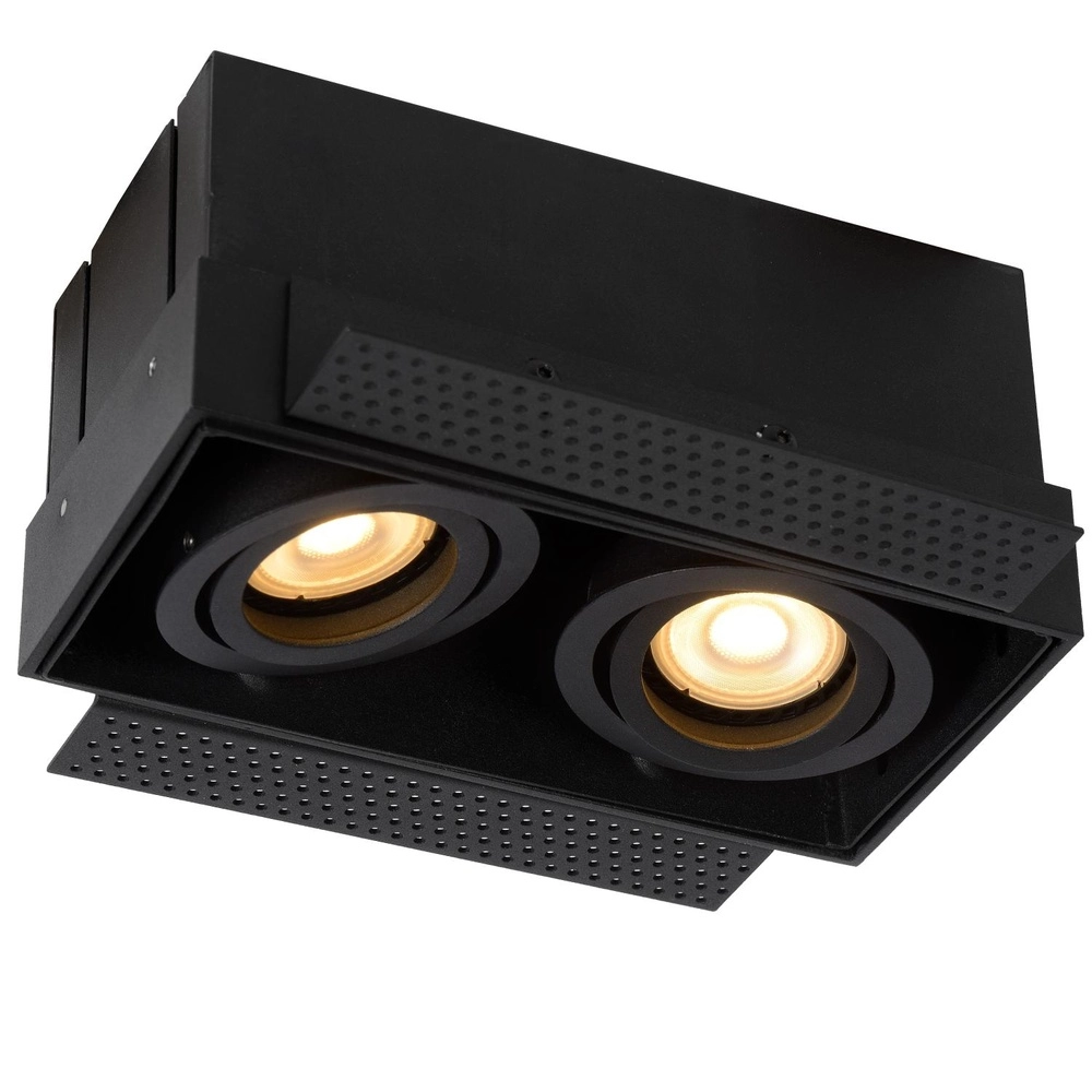 Sleek recessed spotlight Trimless Double Black Lucide 5411212092236