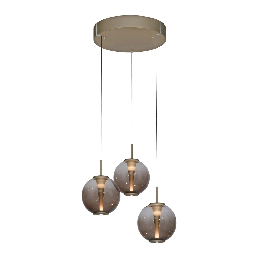Vide pendant lamp Pure E-Infinty Bronce with amber glass Paul Neuhaus 4012248398166