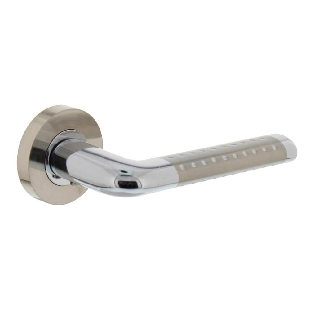 Classic door handle Marion chrome on rosette