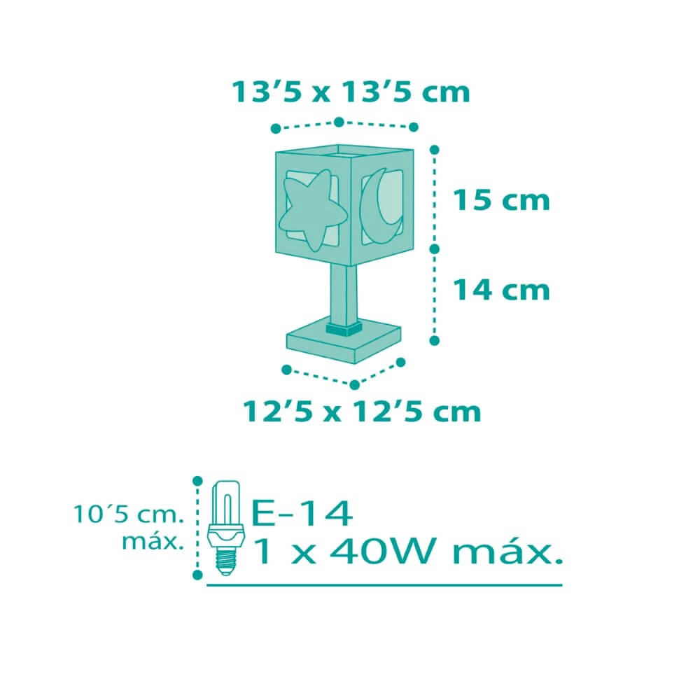 Children's room table lamp Moonlight turquoise Dalber 8420406000367
