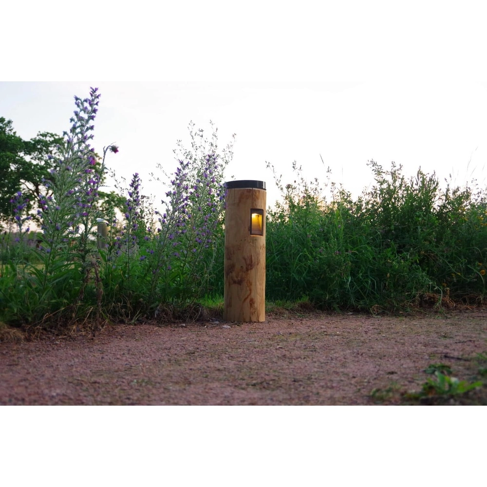 Wooden solar path lighting Piatto Chestnut - 65cm - 2700K