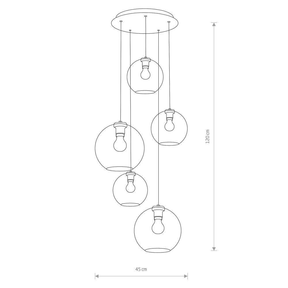 Glass vide pendant lamp Vetro 5-light Lyora 5903139764292