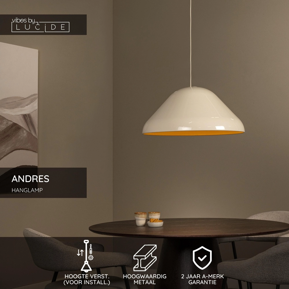 Pendant lamp Andres cream Ø 56cm Lucide Vibes 5411212650207