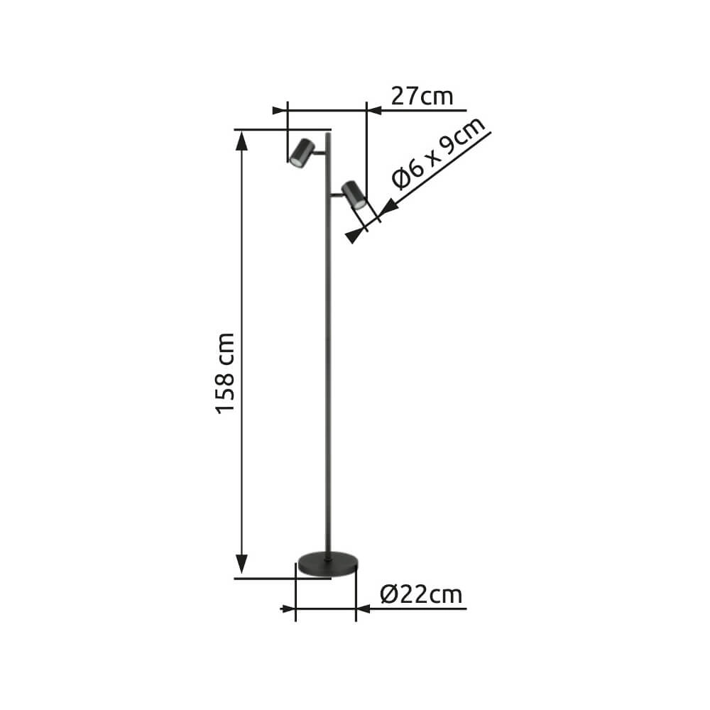 Grey floor lamp James double Globo 9007371456840