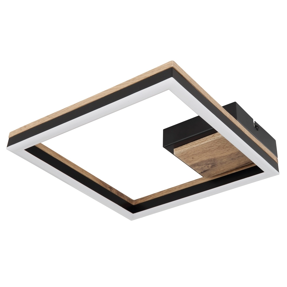 Ceiling lamp Beatrix Square black with wood Globo 9007371451401
