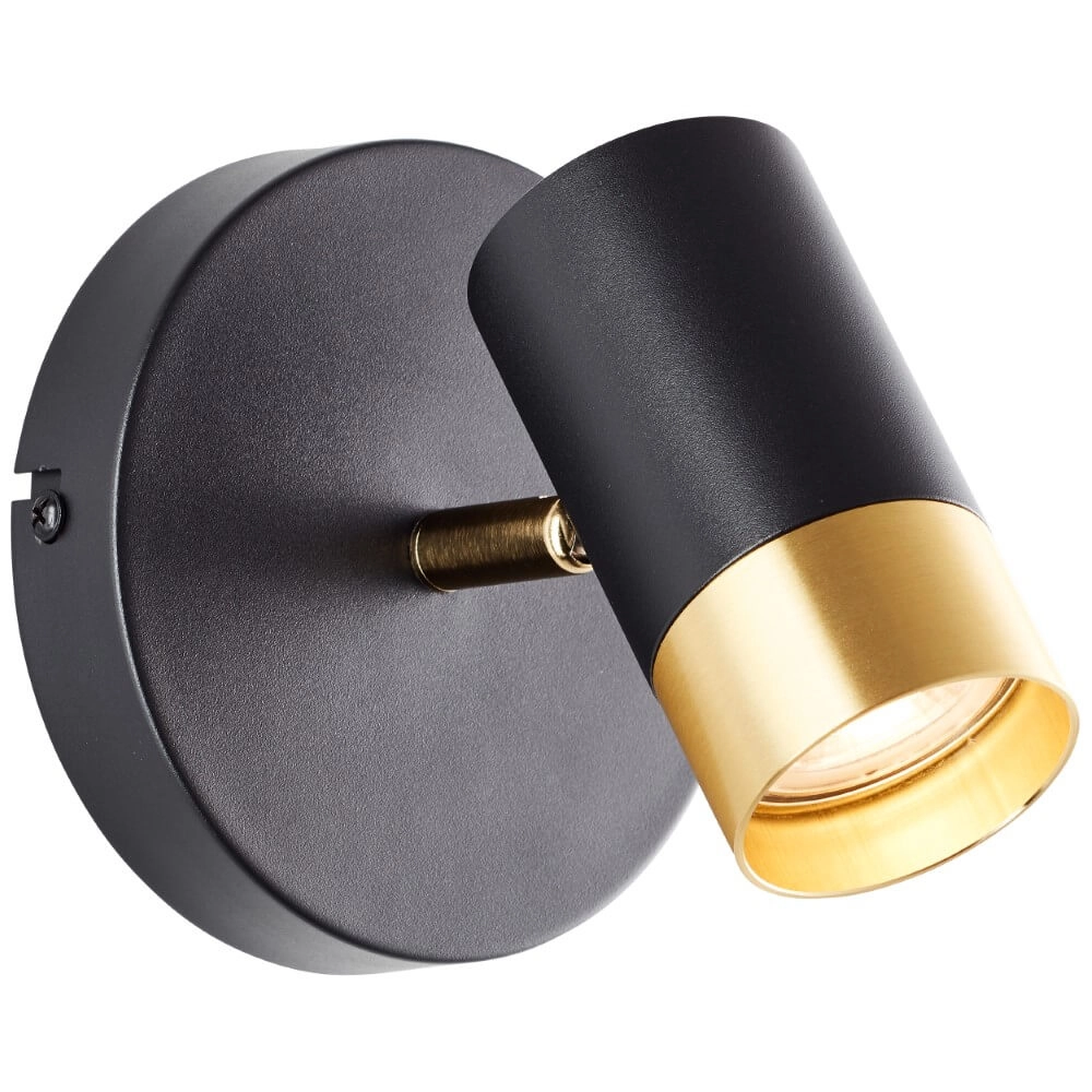 Surface-mounted spot Vigolo black with gold
