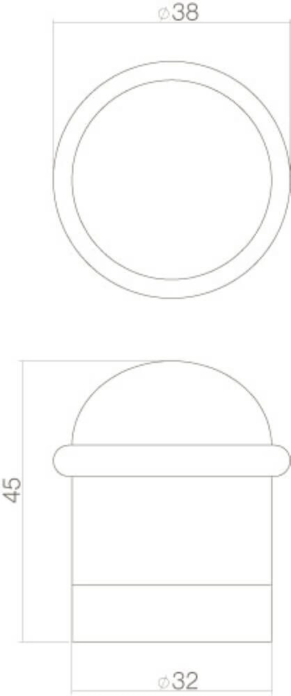 Brass door stop Stelo lacquered with ring Intersteel 8714186055960