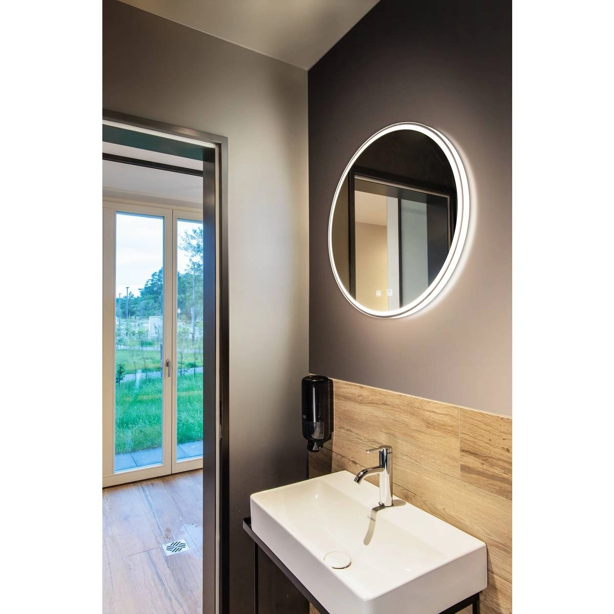 LED mirror lamp Trukko Chrome - Ø 60cm SLV 4024163248815