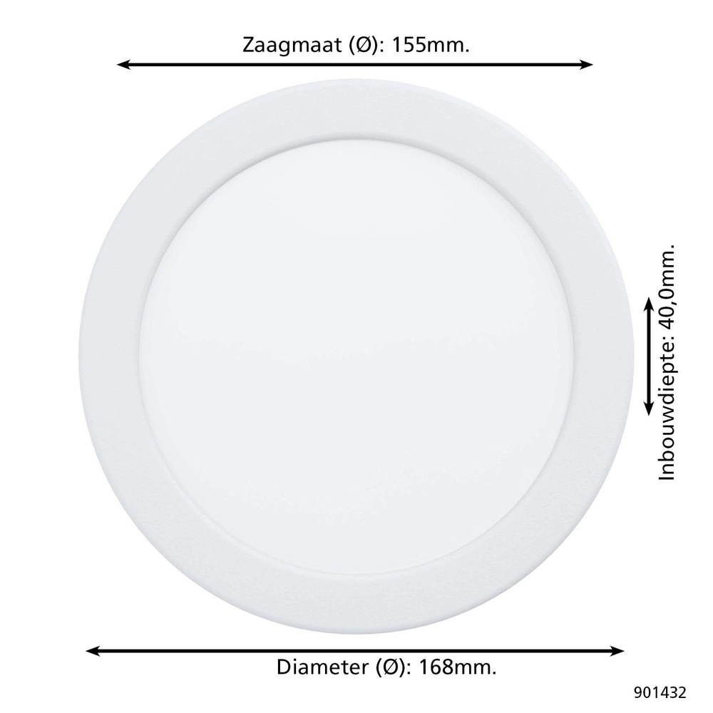 IP44 recessed lamp Fueva 6-Z Zigbee - white - Ø 16.8cm Eglo 9008606331017
