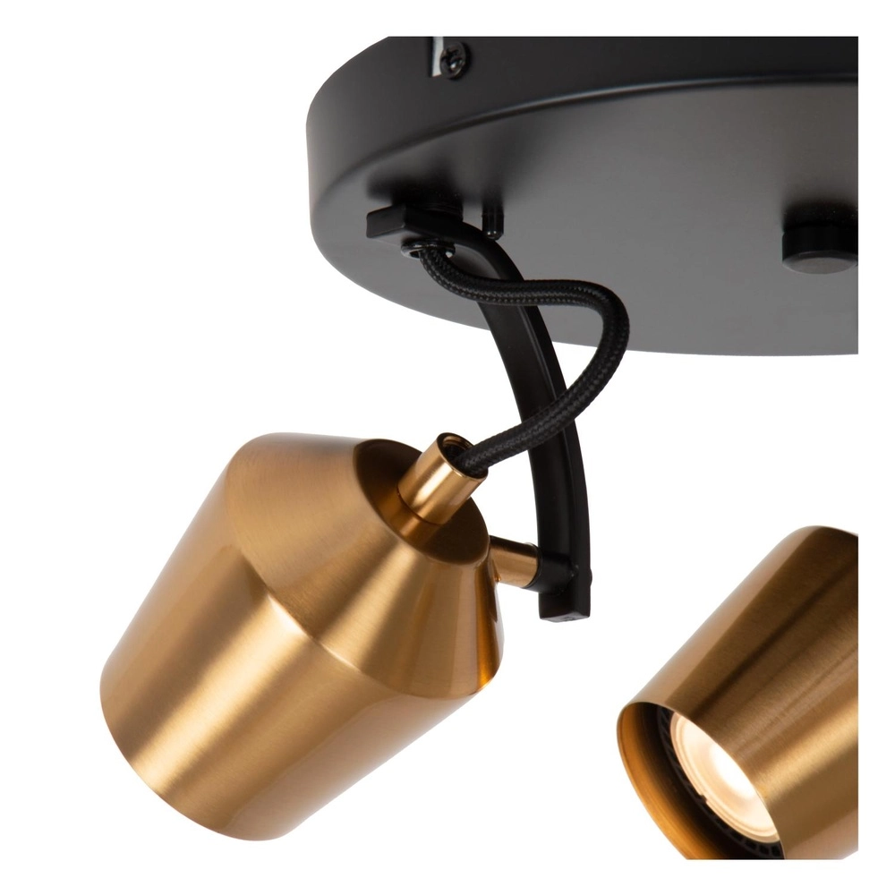 3-light ceiling lamp Emile black with gold Lucide 5411212510099