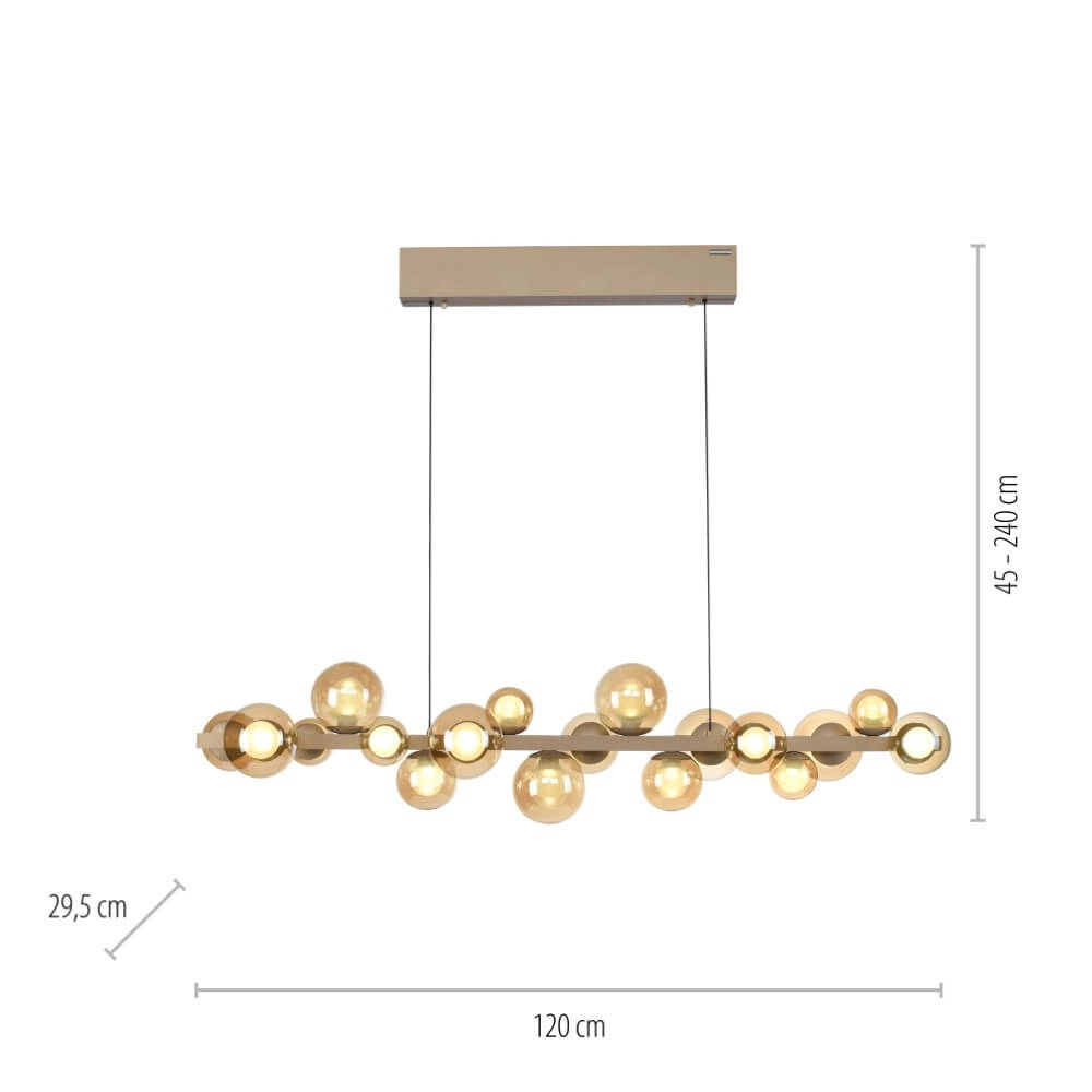 Unique hanging lamp Pure E-Popup 18-light bronze Paul Neuhaus 4012248384428