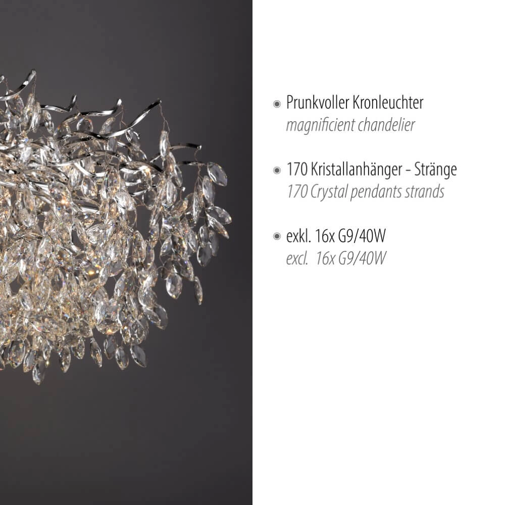 Chandelier Ricicle 150cm chrome Paul Neuhaus 4012248382097