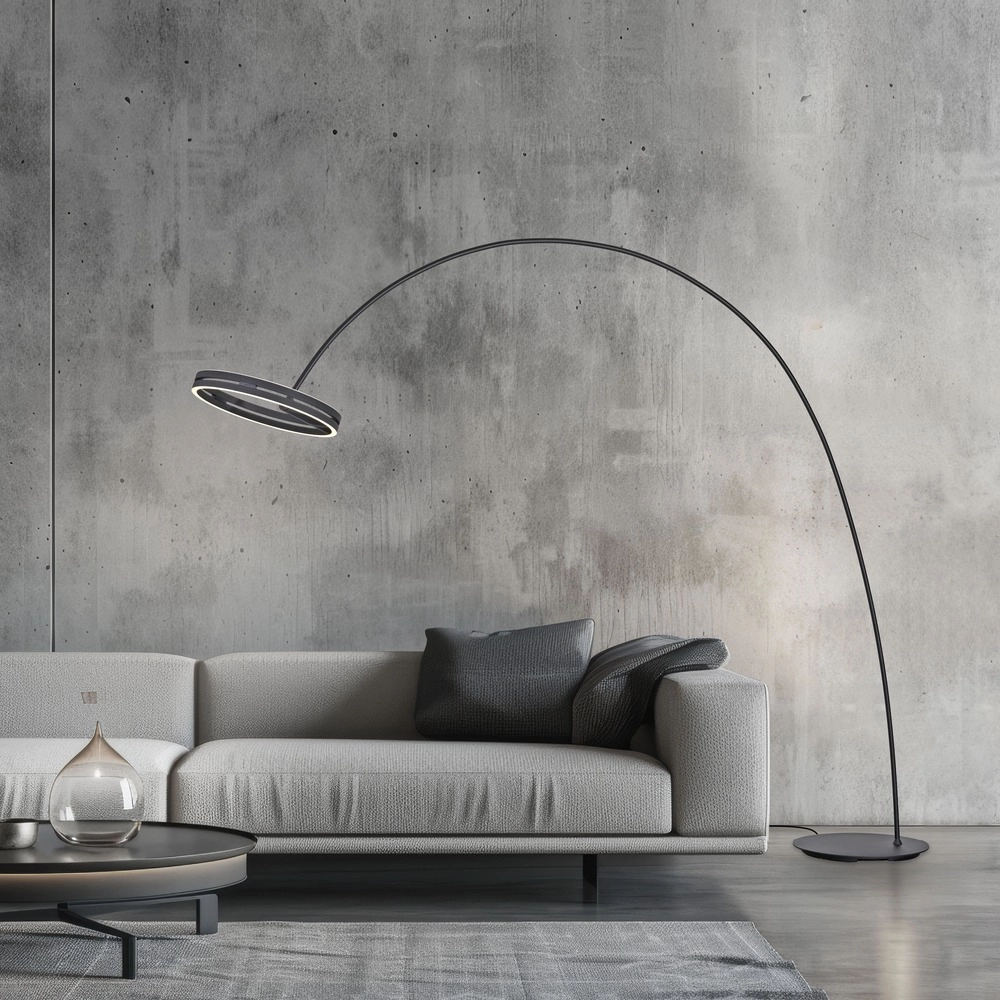 Sleek arc lamp Pure Loop-Bow Adjustable - Black Pearl Paul Neuhaus 4012248397152