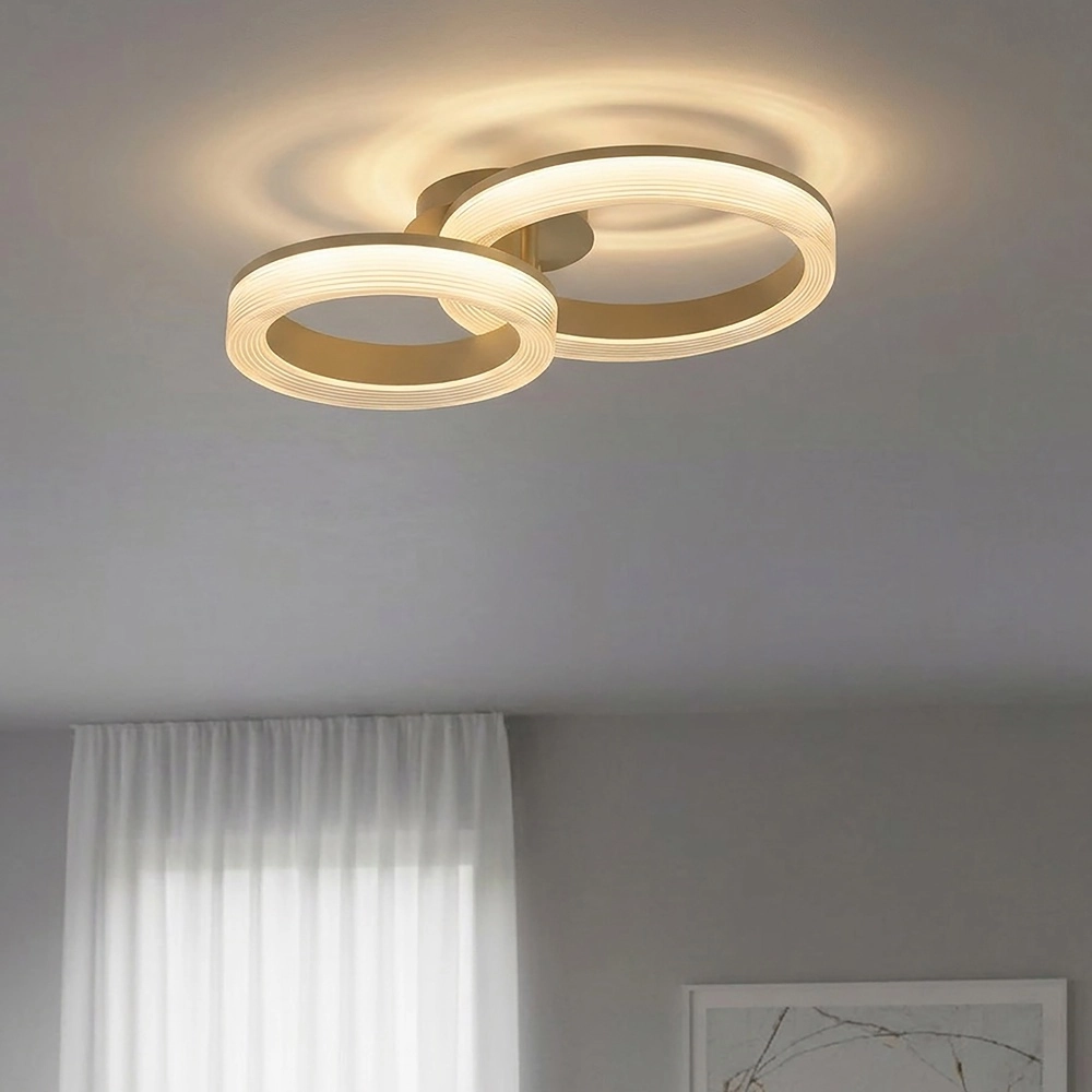 Design ceiling lamp Lumen Rings sand brown