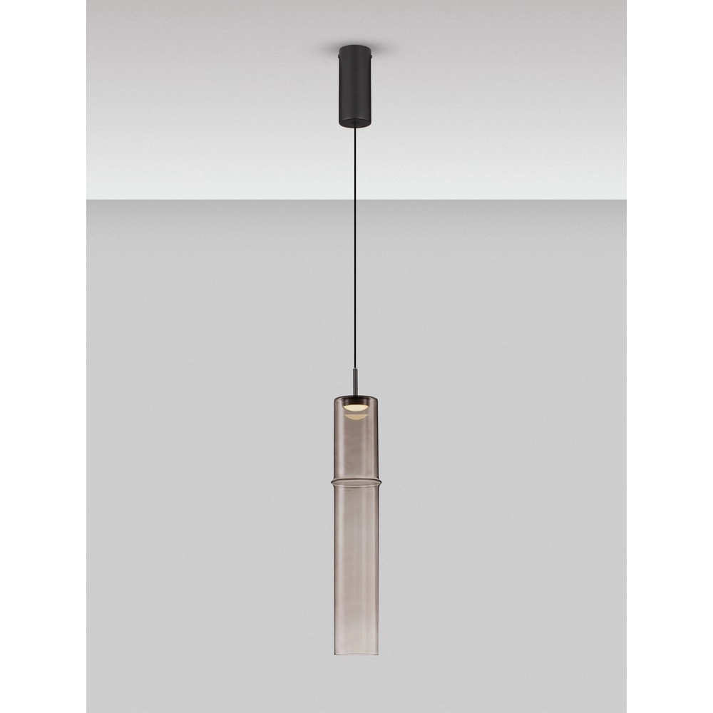 Unique pendant lamp Sano 1-light smoke glass Lyora 5212017474018