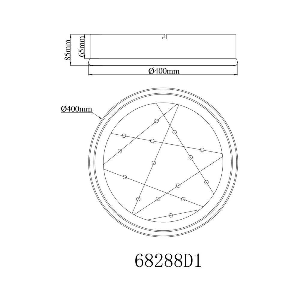 Ceiling lamp Mirrora black Ø 40cm Globo 9007371578849