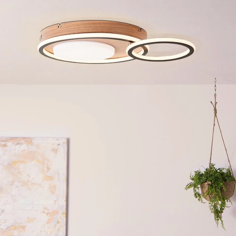 Round wooden ceiling lamp Karney Brilliant 4004353409646