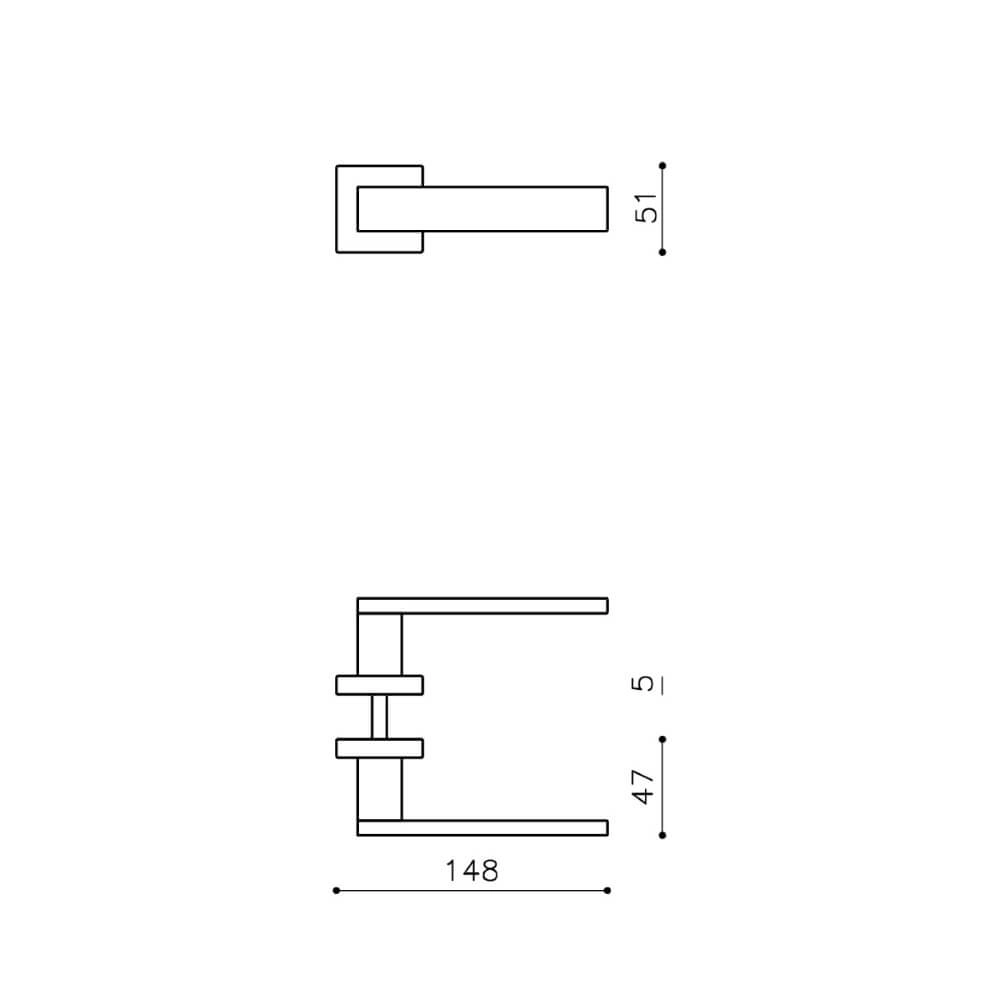 Design door handle Diana matt stainless steel Olivari 8714186477199