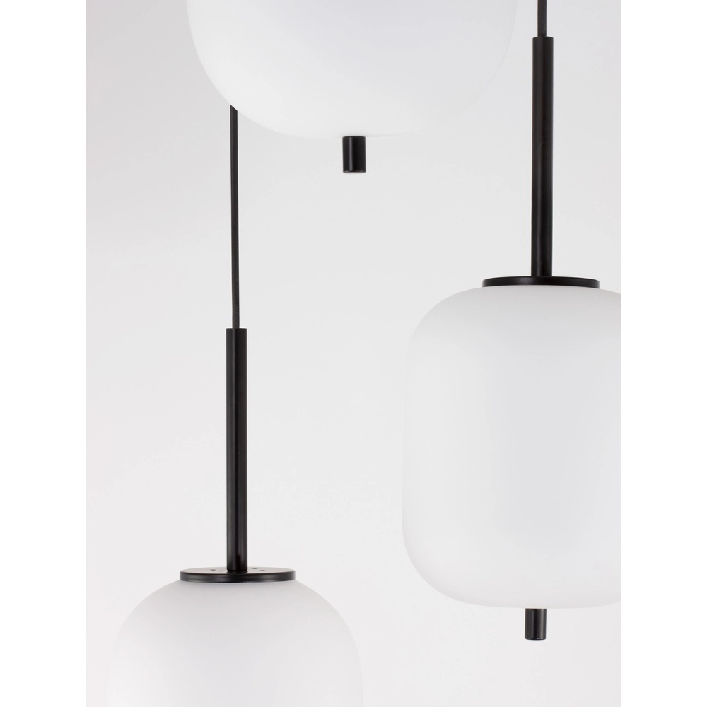 Pendant lamp Lato 3-light black with white Lyora 5212017434647