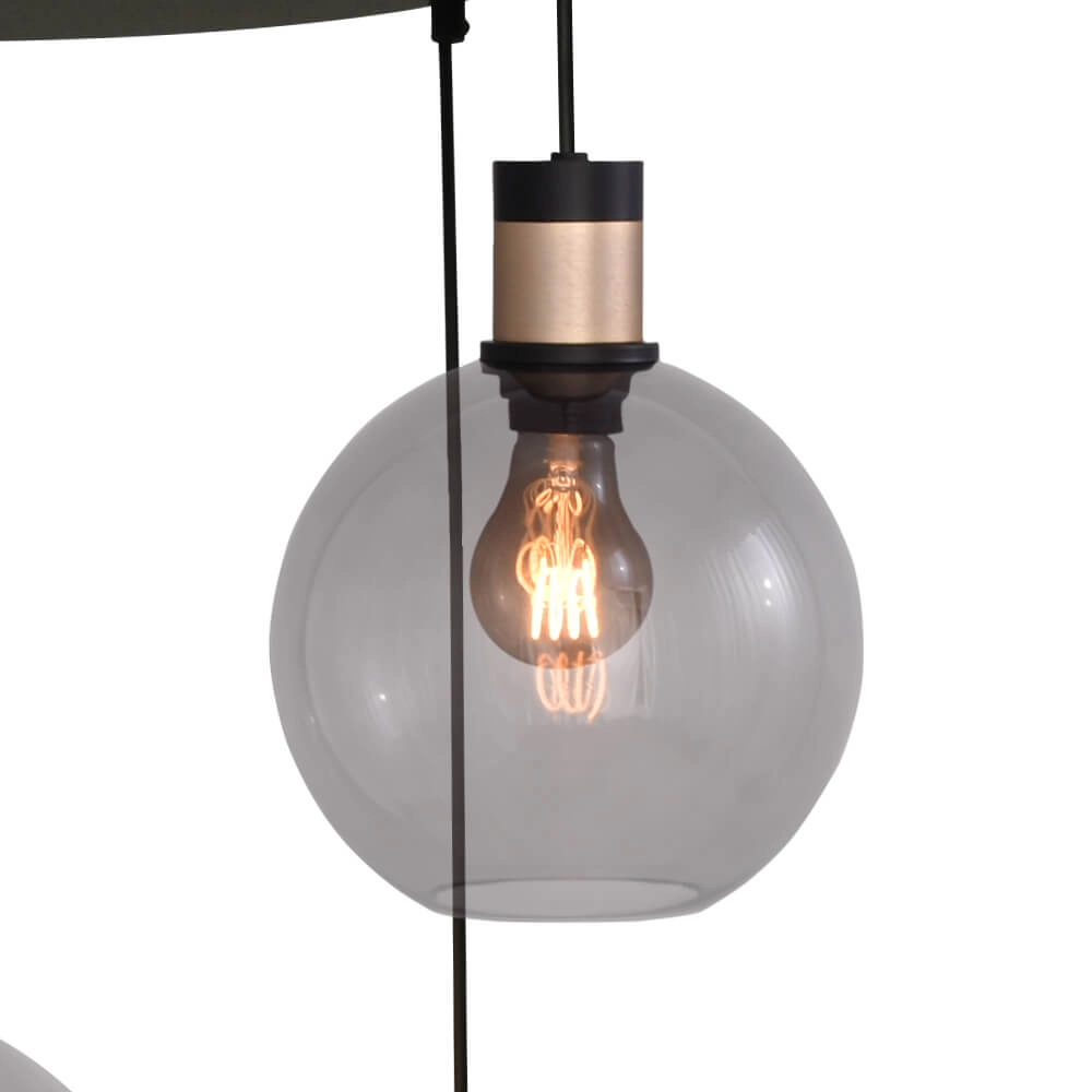 Vide hanging lamp Lazise 2 5-light gold with black Masterlight 8718121303871