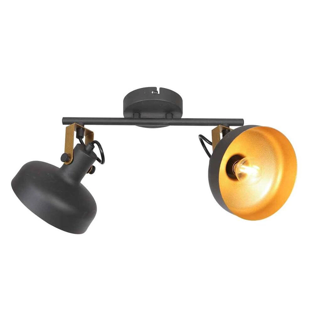 Ceiling lamp Prato black with gold 2-lights Steinhauer 8712746176384
