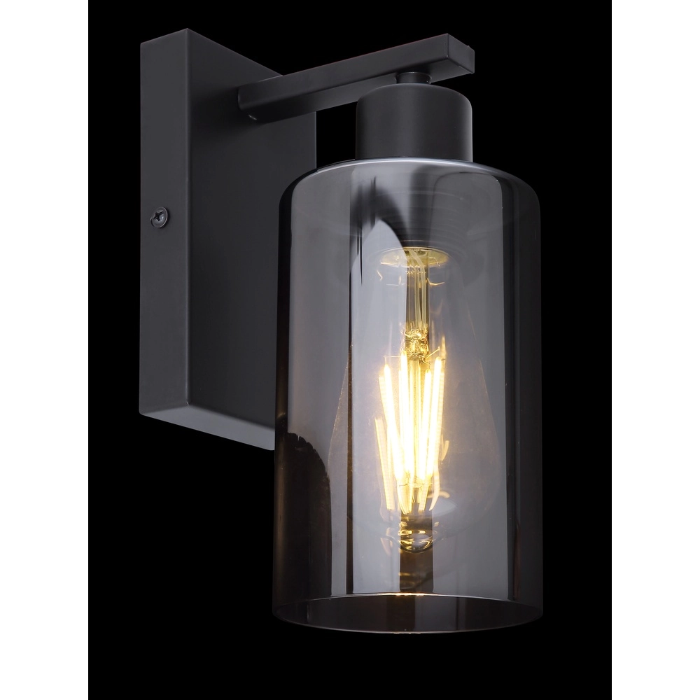 Black wall lamp Hadera with smoke glass Globo 9007371402847