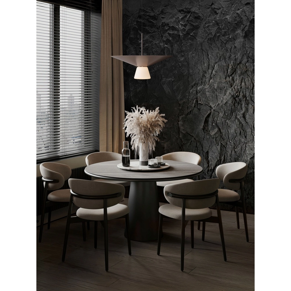 Design pendant lamp Baris white with grey and brown Ø 38cm