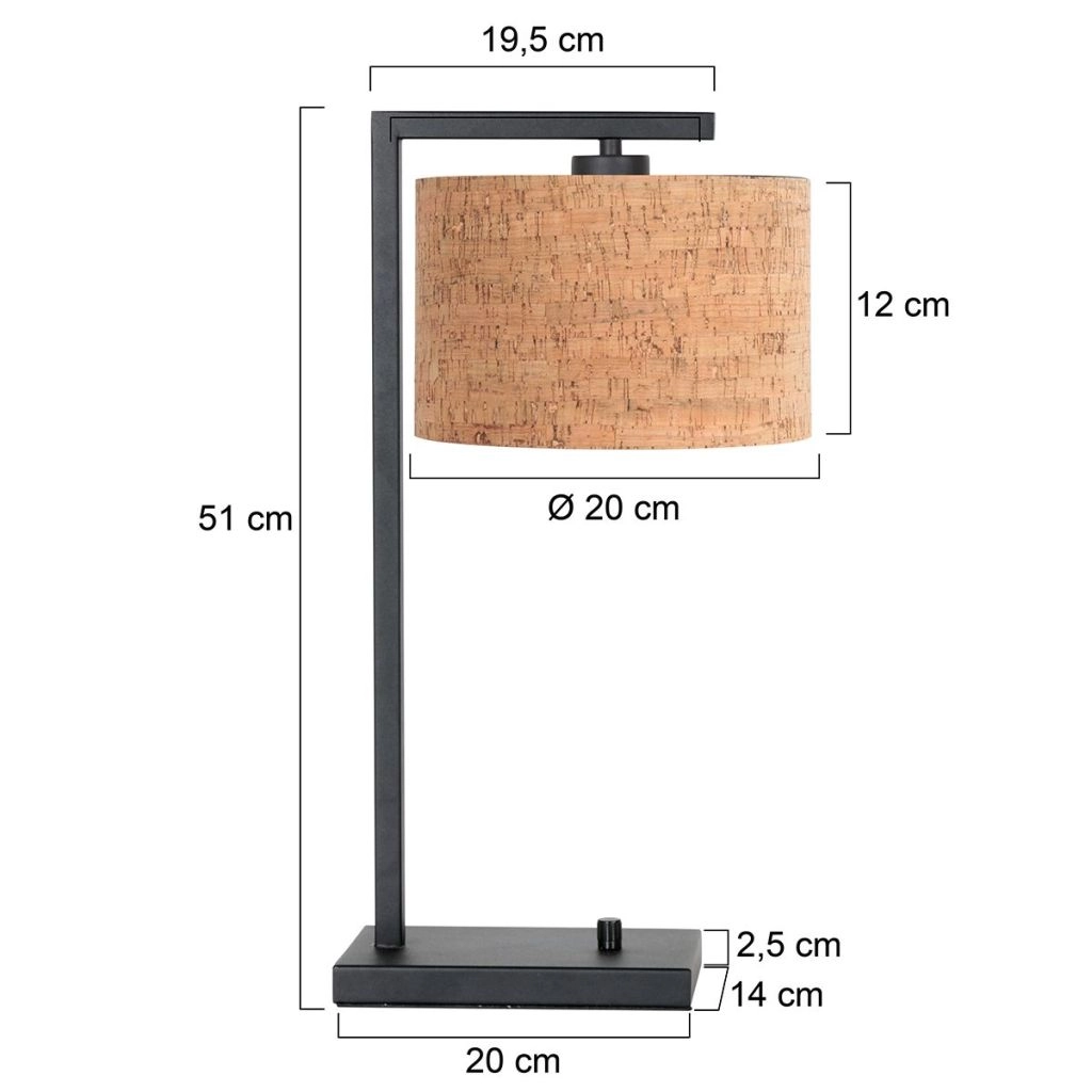 Table lamp Stang with cork cap Ø20cm Steinhauer 8712746180589