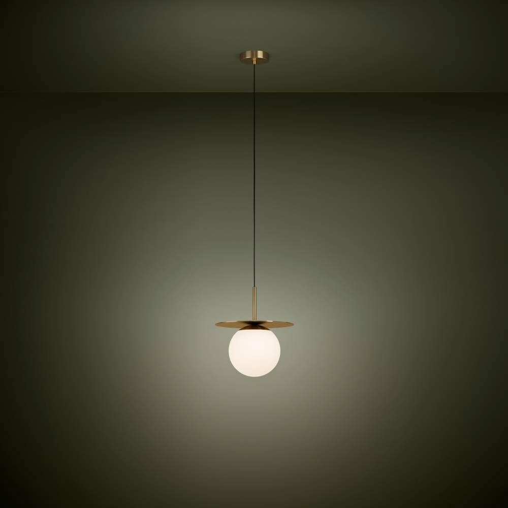 Glass hanging lamp Arenales Ø 18cm - gold Stars of Light 9002759399528