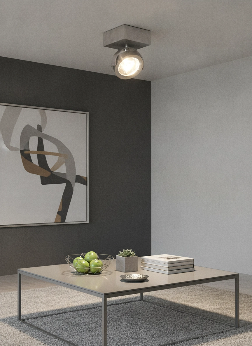 Surface-mounted spot Dutchess brushed metal