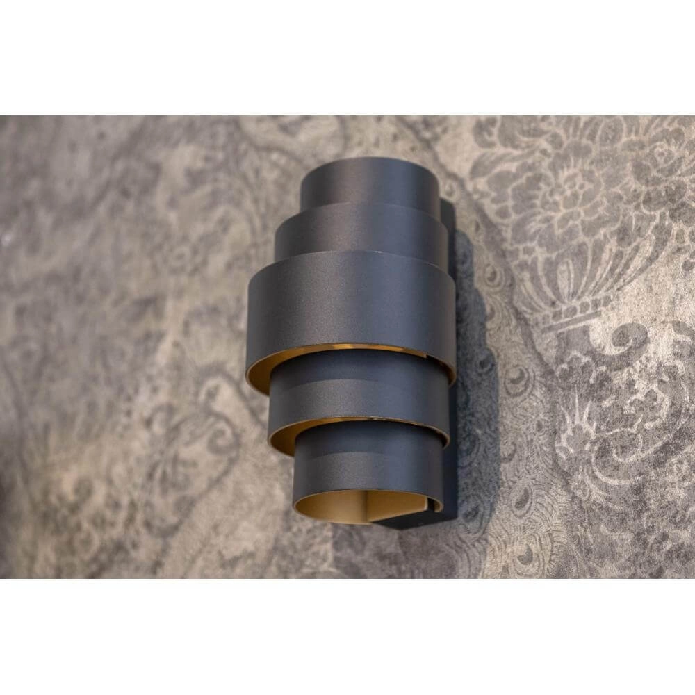 Design wall lamp Rolls Black with gold inside Artdelight 8720701101487