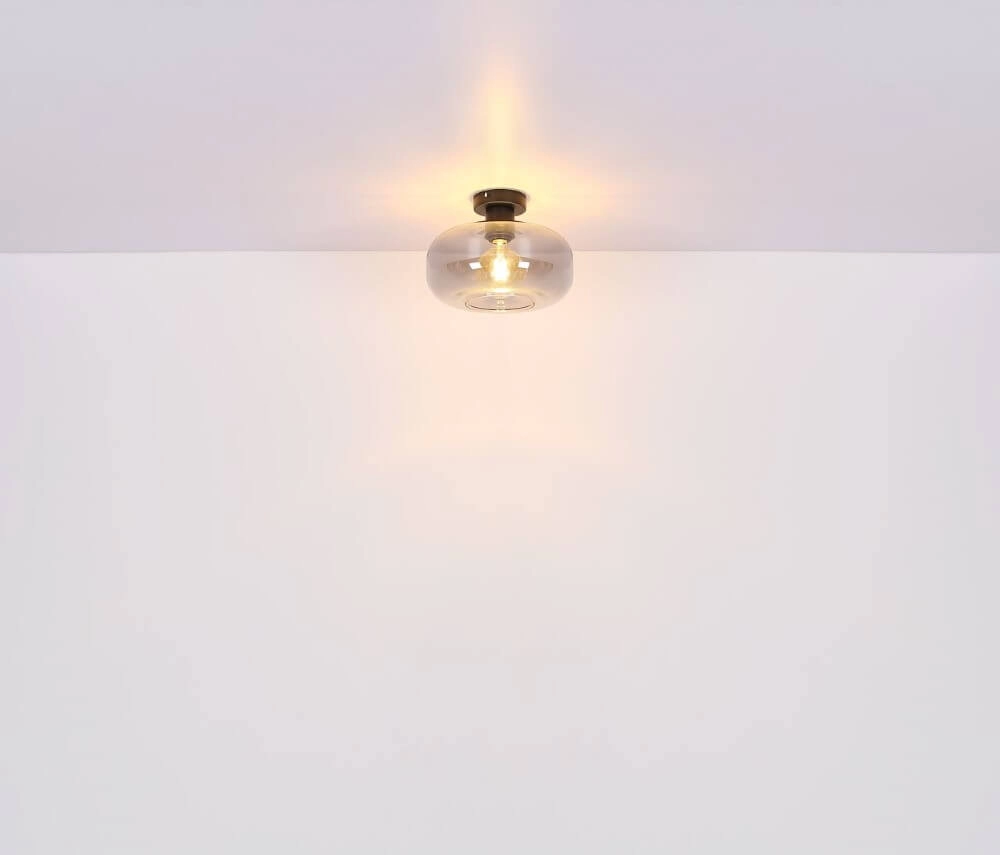 Black ceiling lamp Giuseppe smoke glass Globo 9007371432226