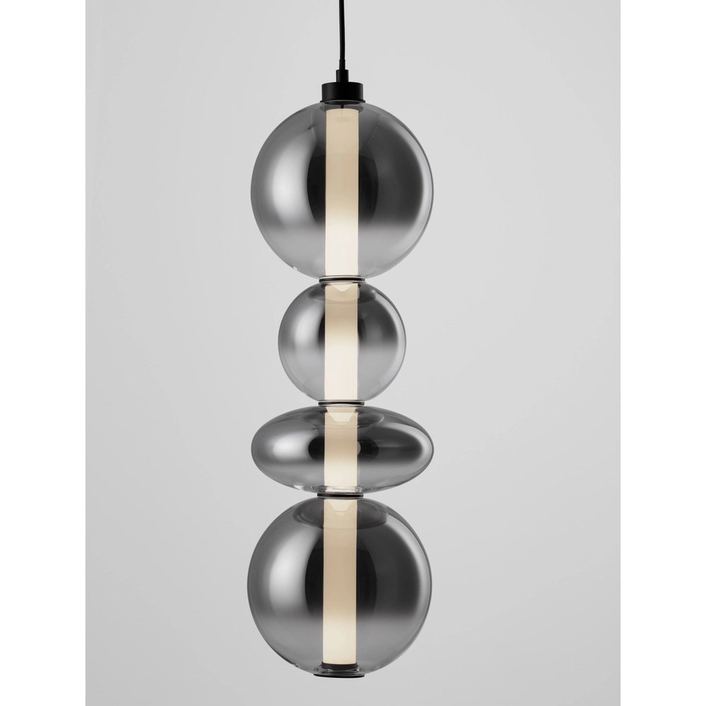 Pendant lamp Bally smoke glass 62cm Lyora 5212017449177