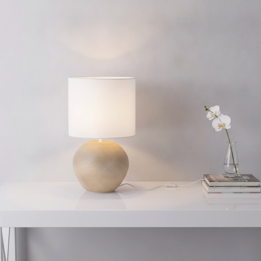 Table lamp Mizu cream with white hood