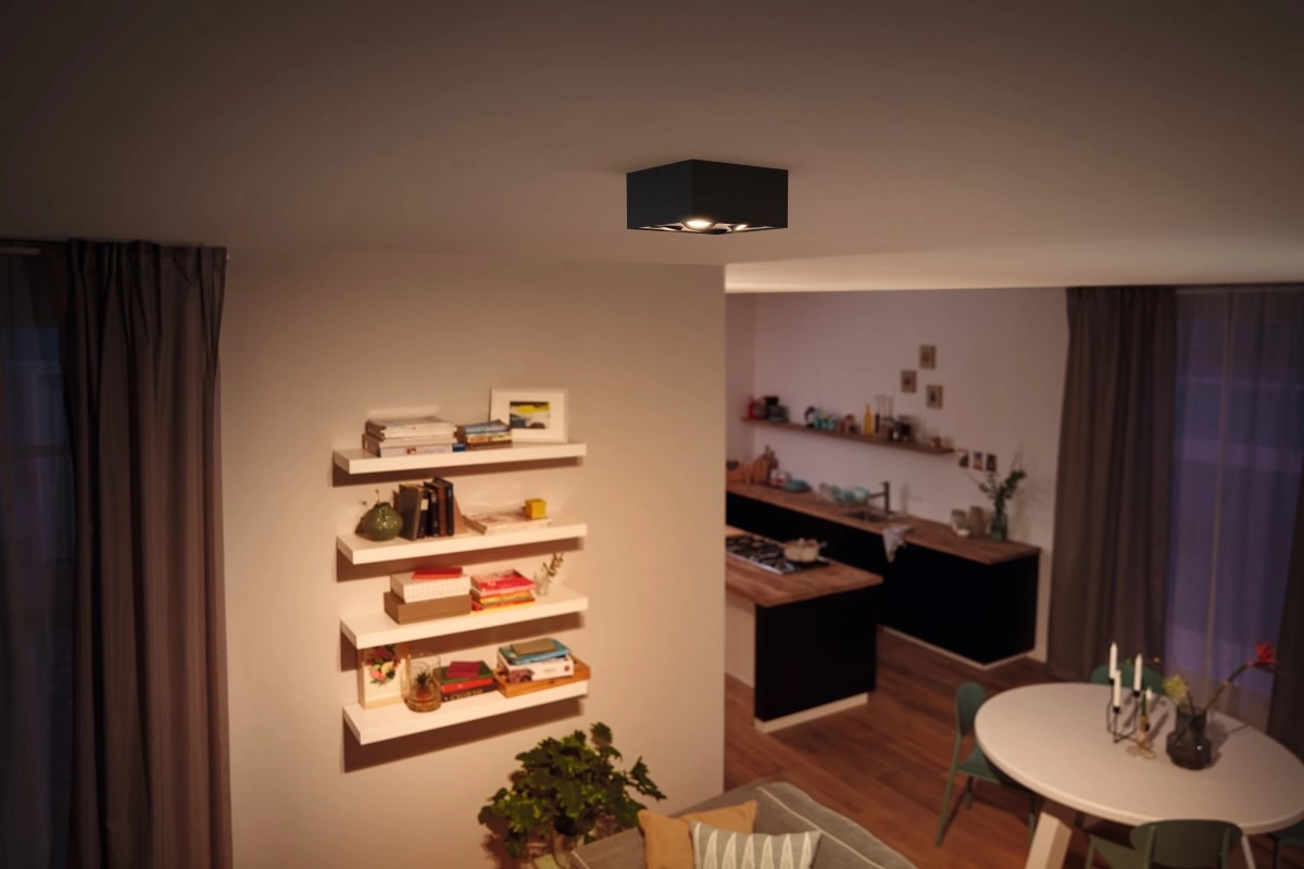 Spot lamp Box 4-light black Philips 8718696164556