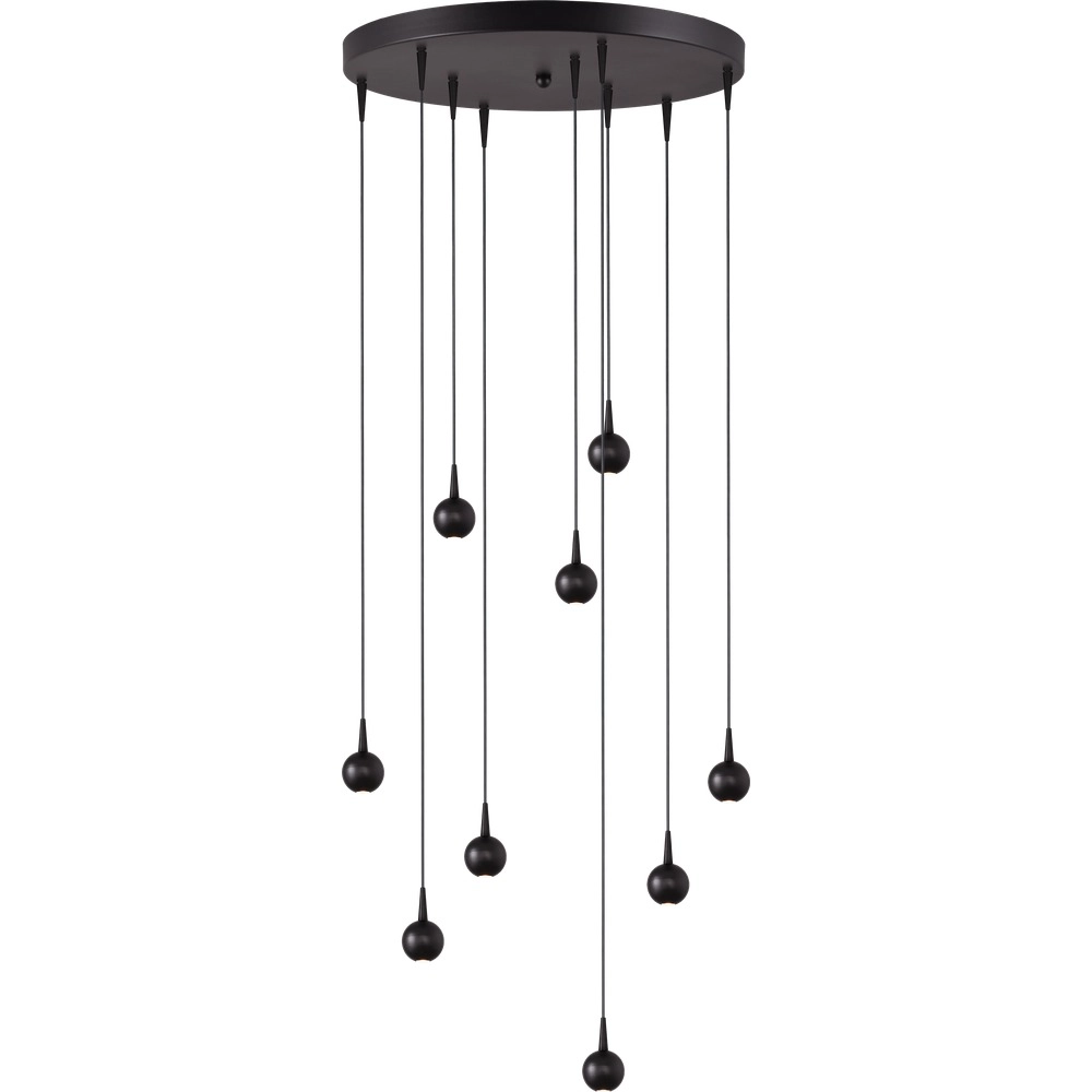 9-light pendant lamp Talana black Ø 50cm DTW