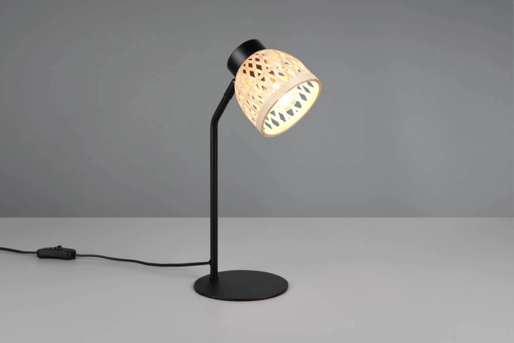 Black table lamp Laurent with cream cap Trio 4017807637571