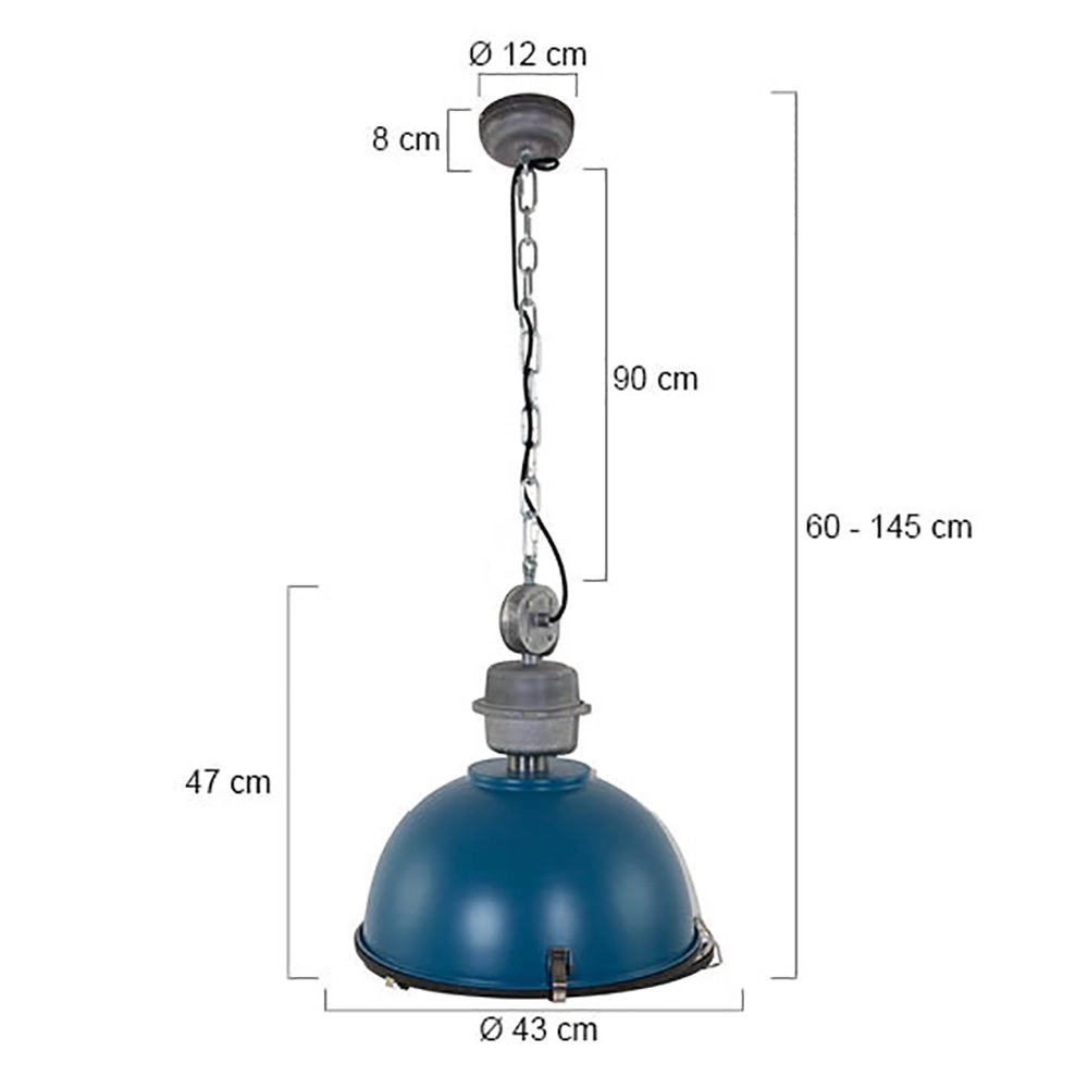Pendant lamp Bikkel blue with metallic gray Steinhauer 8712746105162