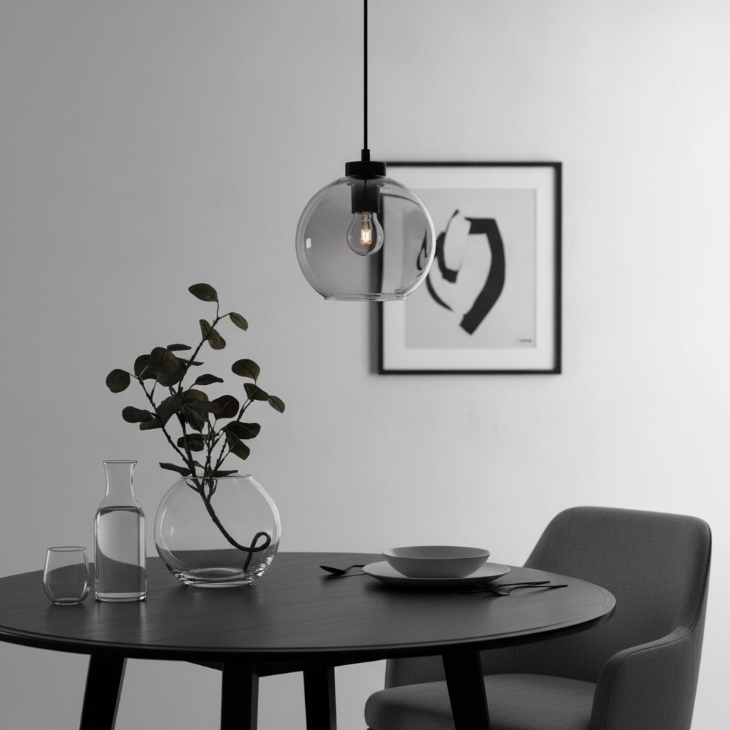 Pendant lamp Palmer Single black with smoke glass