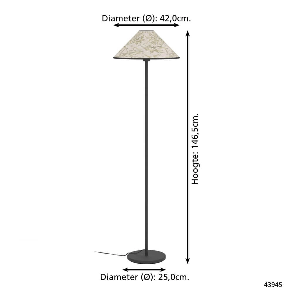 Natural floor lamp Oxpark Ø 42cm Eglo 9002759439453