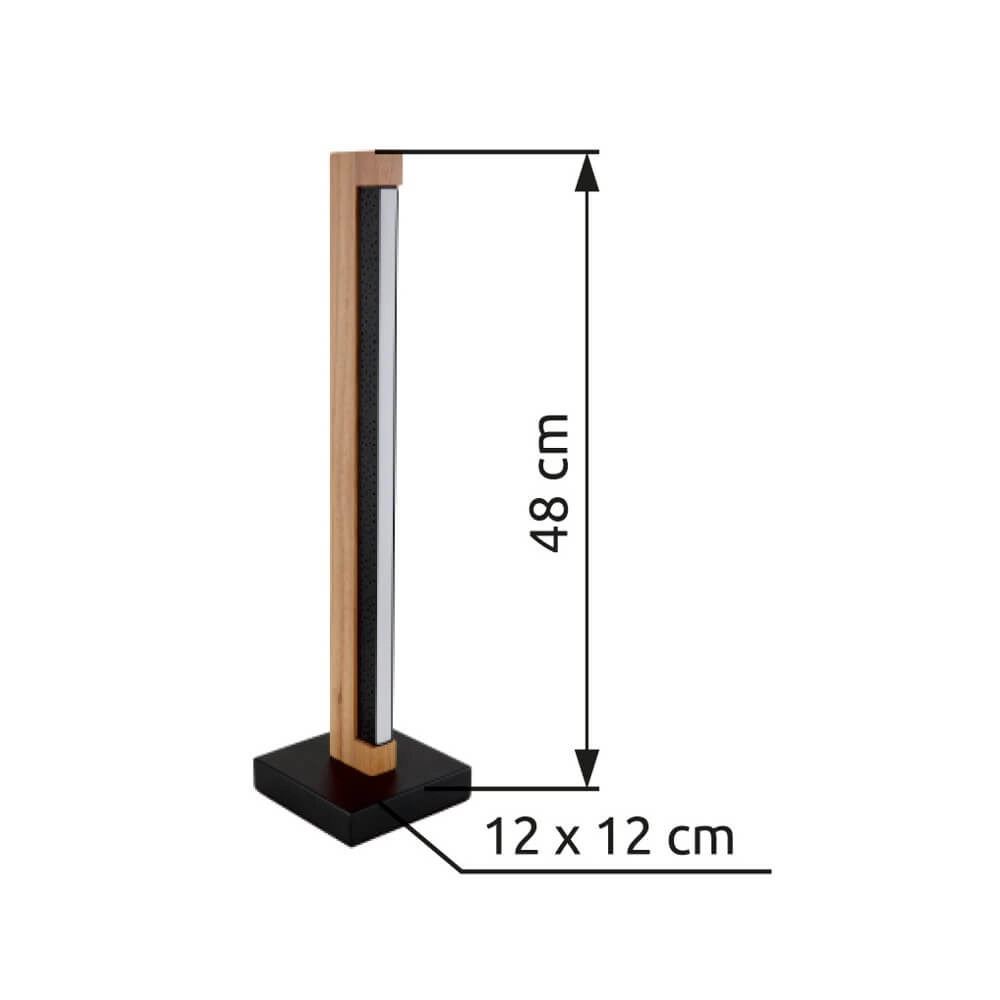 Design table lamp Starla black with wood 48cm Globo 9007371459292