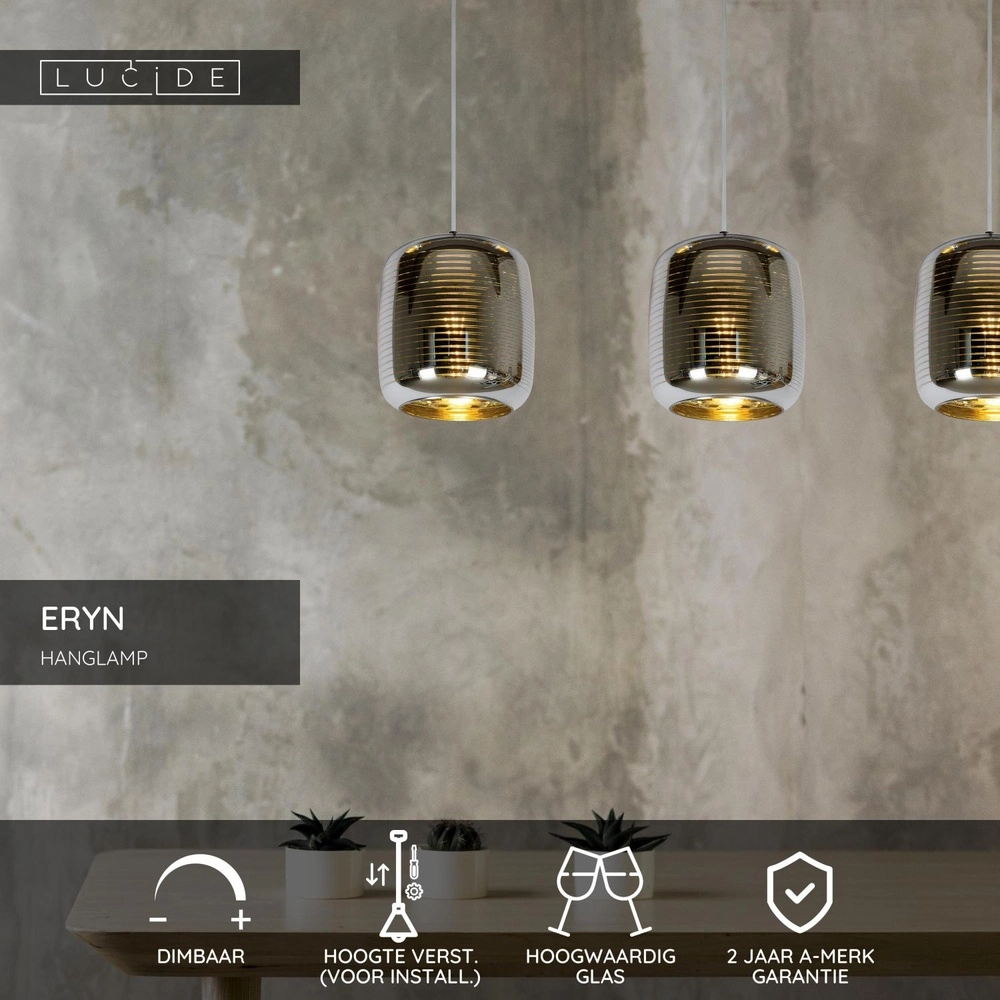Pendant lamp Eryn Chrome 3-light Lucide 5411212702319