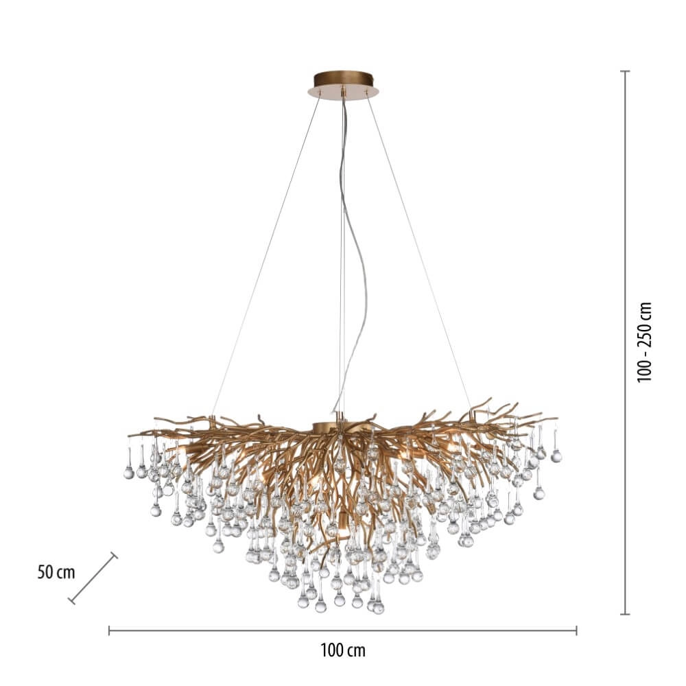 Unique chandelier Icicle Antique brass Paul Neuhaus 4012248352120
