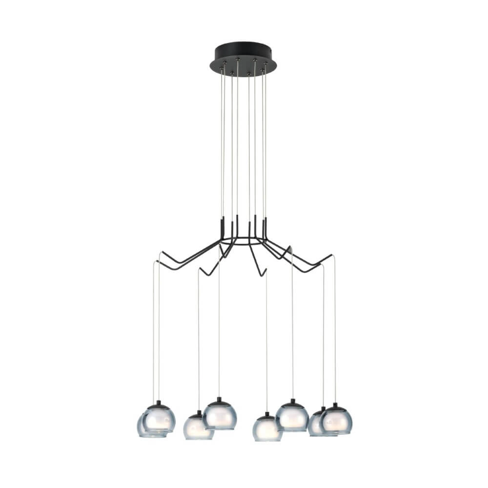 8-light hanging lamp Rovigana black