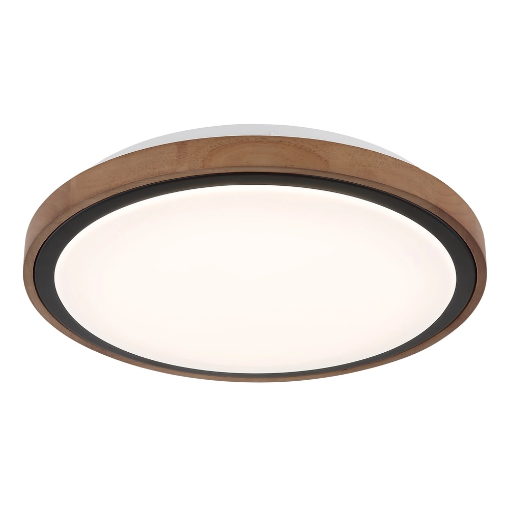Ceiling lamp Bruno Ø 36cm black with wood