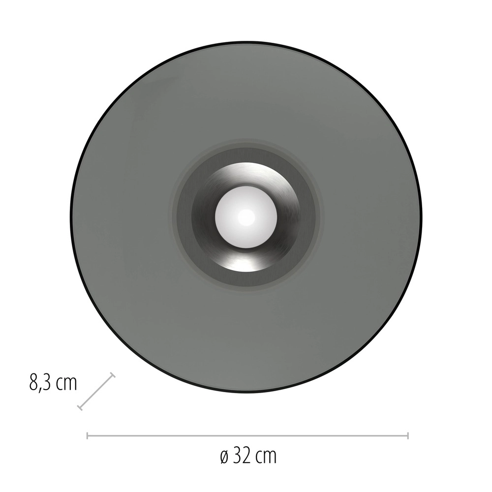 Ceiling lamp Pure Moon Ø 32cm - platinum with smoke glass Paul Neuhaus 4012248386330