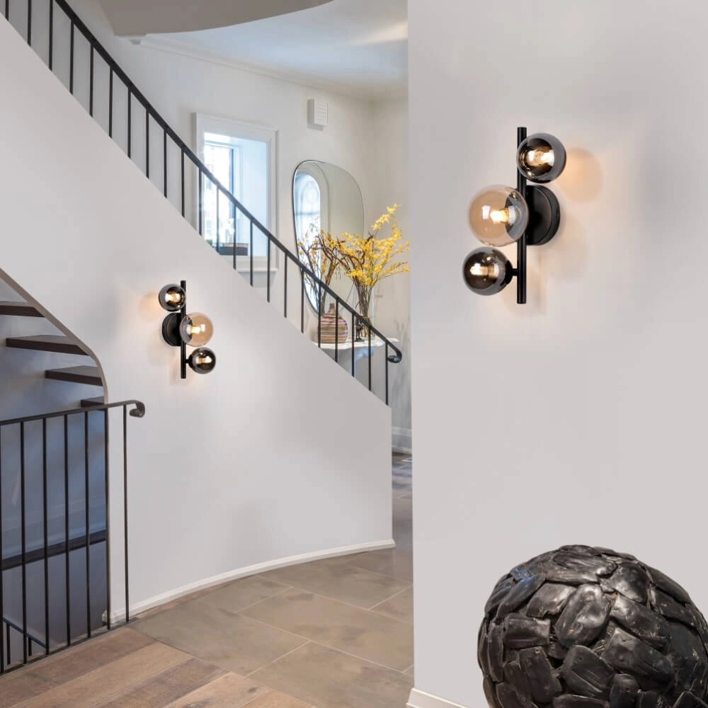 Black wall lamp Popsicle 3-light Paul Neuhaus 4012248375501