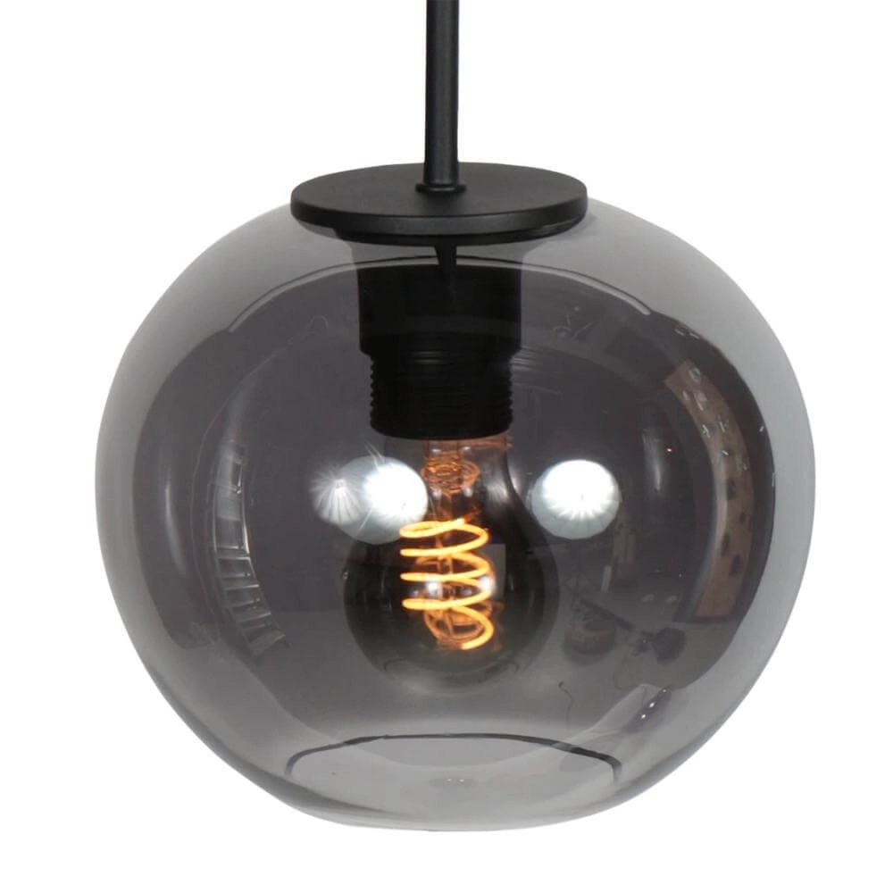 Pendant lamp HaloSwap with 1 ball of smoke glass Ø 20cm Steinhauer 8712746179736