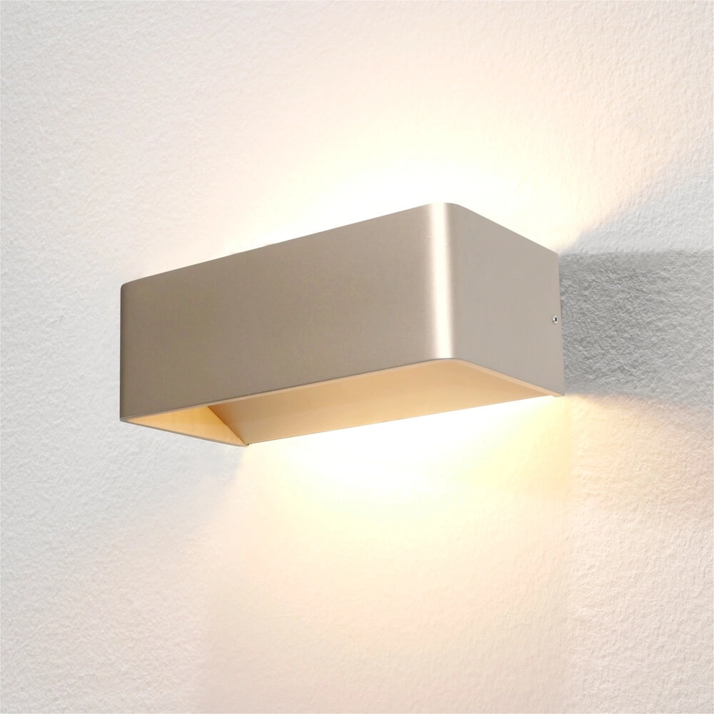 Design wall lamp Mainz Rectangle champagne