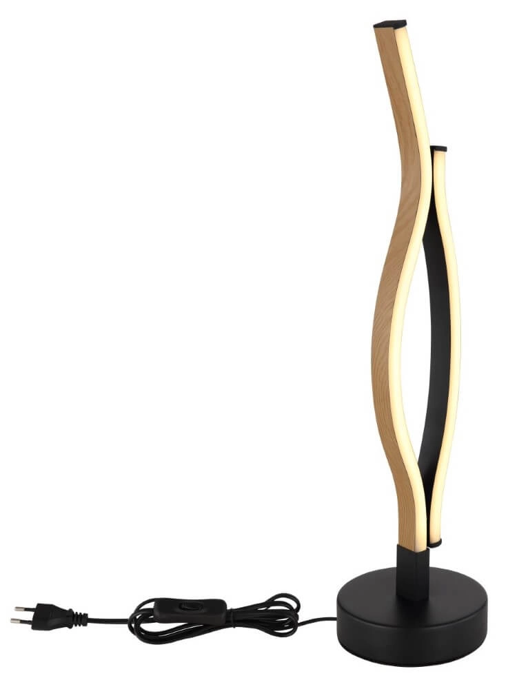 Table lamp Geronimo black with wood Globo 9007371448050